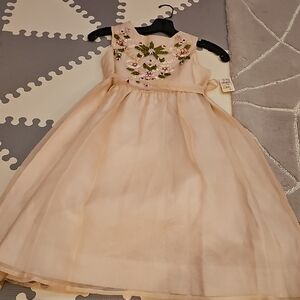 Pinco Pallino Pink Floral Embroidered Dress